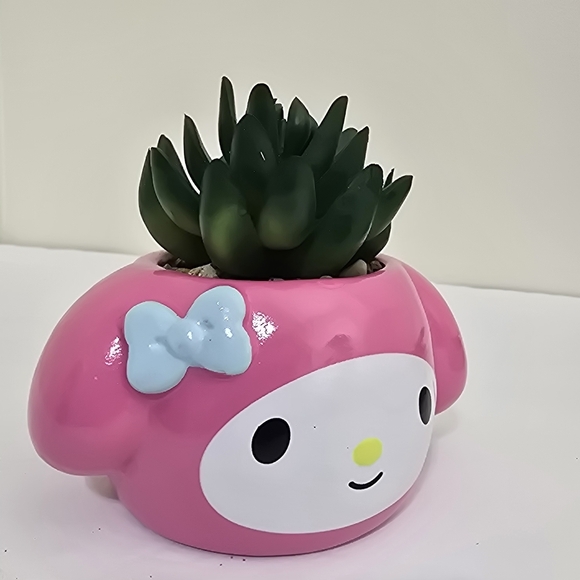 Sanrio My Melody 3-Inch Ceramic Mini Planter With Artificial Succulent Decor - Picture 3 of 11